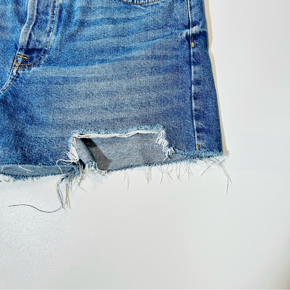 Topshop jean shorts Ashley High rise jean shorts distressed women size 12 - Picture 7 of 7